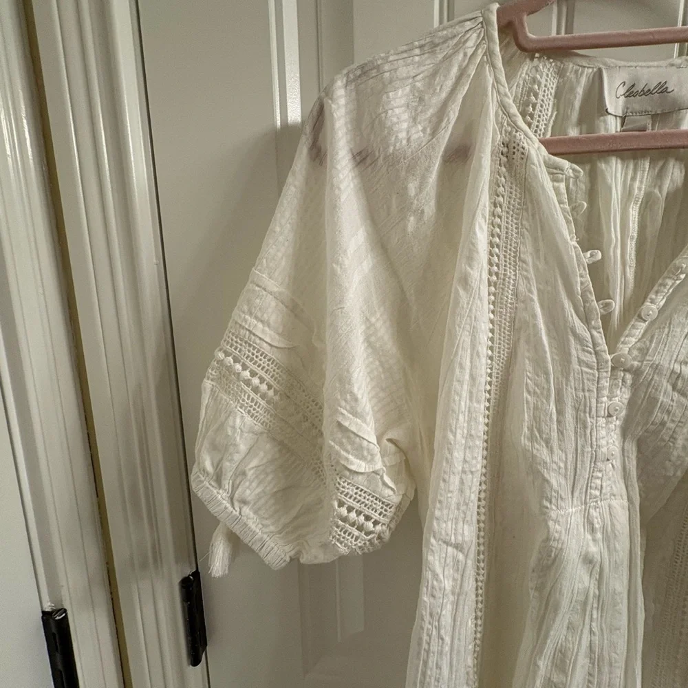 CLEOBELLA alba mini dress in ivory boho chic summer style size M VGUC Swim Cover - Picture 8 of 11